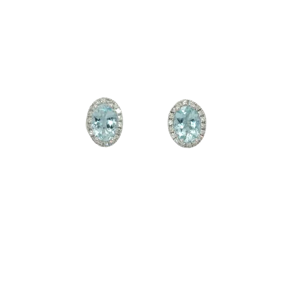 Aquamarine and Diamond White Gold Stud Earrings Ballard & Ballard Fountain Valley, CA