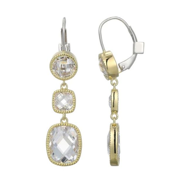 Sterling Silver Gold-Plated Colored Stone Dangle Earrings Ballard & Ballard Fountain Valley, CA