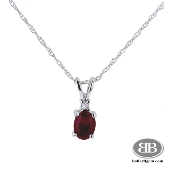 14K White Gold Ruby Pendant Ballard & Ballard Fountain Valley, CA