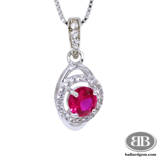 Created Ruby & White Sapphire Pendant Ballard & Ballard Fountain Valley, CA