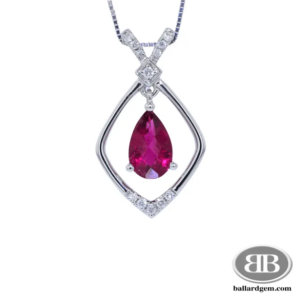 Oval Ruby Contemporary 14K White Gold Pendant Ballard & Ballard Fountain Valley, CA