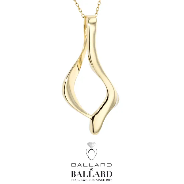 14K Yellow Gold Opal & Diamond Pendant Image 2 Ballard & Ballard Fountain Valley, CA