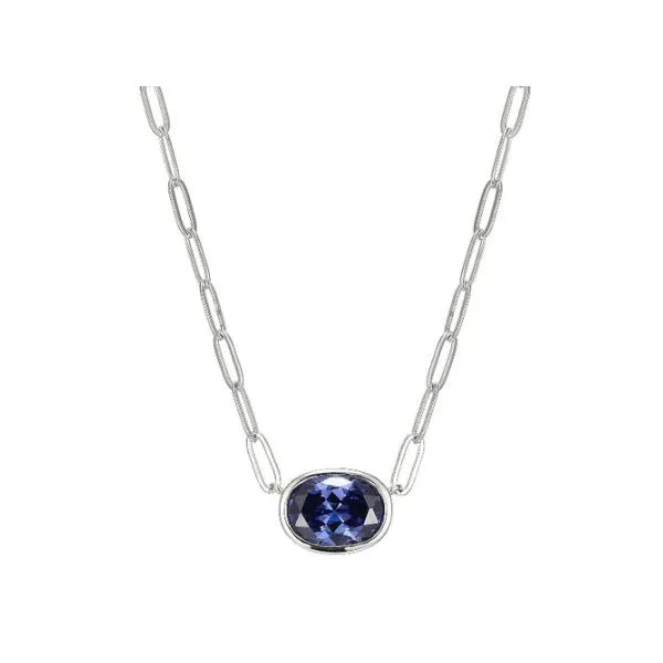 Sterling Silver Necklace with Tanzanite Color CZ Ballard & Ballard Fountain Valley, CA