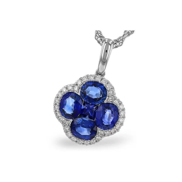 Blue Sapphire and Diamond Gold Pendant Ballard & Ballard Fountain Valley, CA