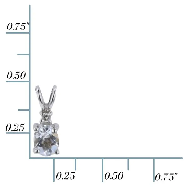 14K White Gold Aquamarine & Diamond Pendant **March Birthstone** Image 2 Ballard & Ballard Fountain Valley, CA