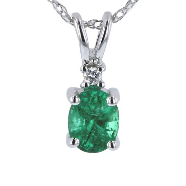White Gold Emerald Pendant Ballard & Ballard Fountain Valley, CA