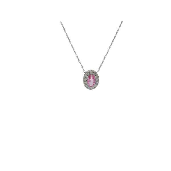Diamond and Pink Sapphire Drop Pendant Ballard & Ballard Fountain Valley, CA