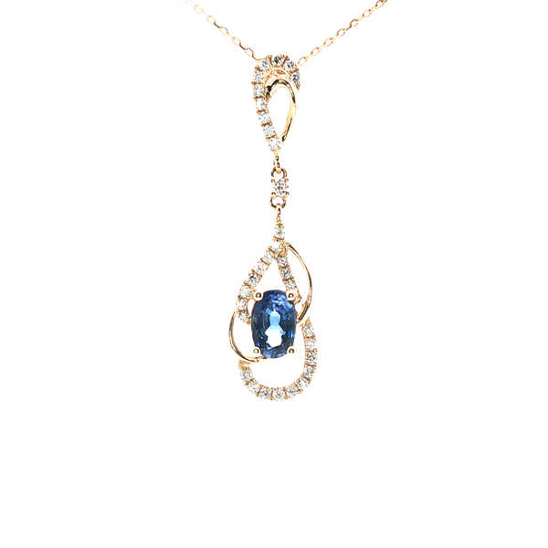 Diamond and Rainbow Moonstone Pendant Image 2 Ballard & Ballard Fountain Valley, CA