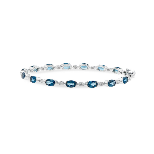 14K White London Blue Topaz and Diamond Bracelet Ballard & Ballard Fountain Valley, CA