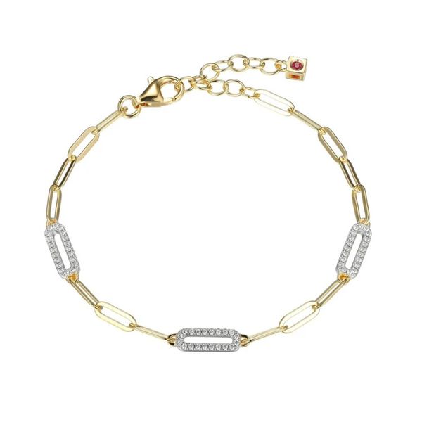 Sterling Silver Two Tone CZ Paper Clip Bracelet Ballard & Ballard Fountain Valley, CA