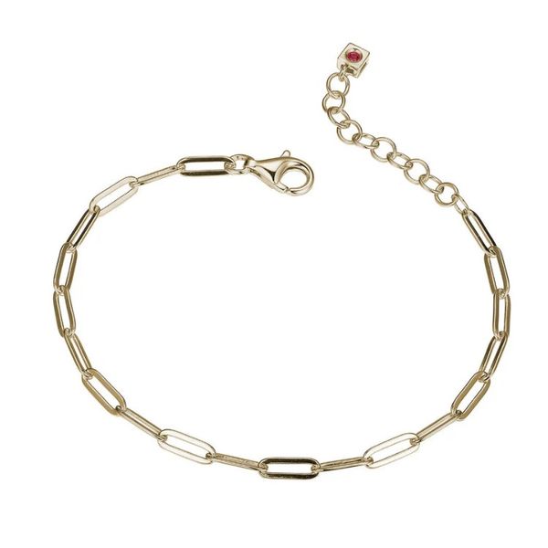 Sterling Silver 18K Yellow Gold Paper Clip Bracelet Ballard & Ballard Fountain Valley, CA