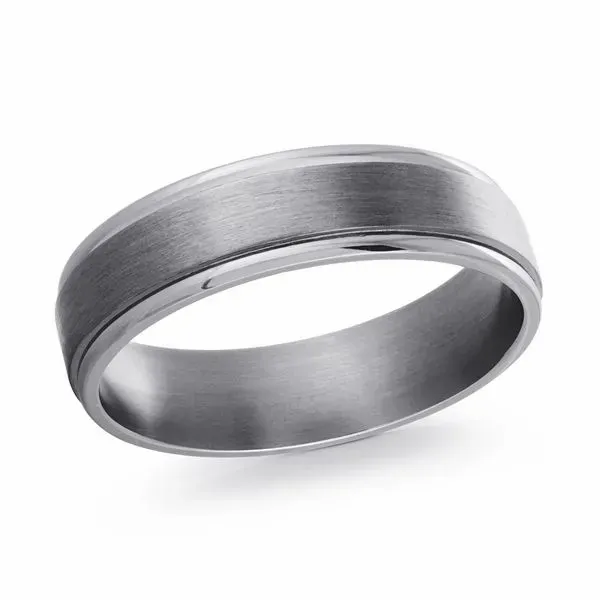 GreyTantalum Wedding Band with Bright Polished Edge Ballard & Ballard Fountain Valley, CA