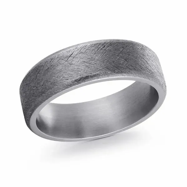 GreyTantalum Wedding Band with Scratch Finish Ballard & Ballard Fountain Valley, CA