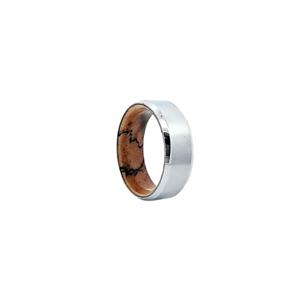 8mm Cobalt Bevel Satin Finish Center and High Polish Edges w/ Maple Wood Sleeve Ballard & Ballard Fountain Valley, CA
