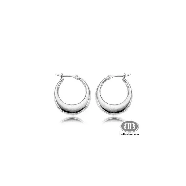 14K White Gold Small Polished Hoop Earrings Ballard & Ballard Fountain Valley, CA