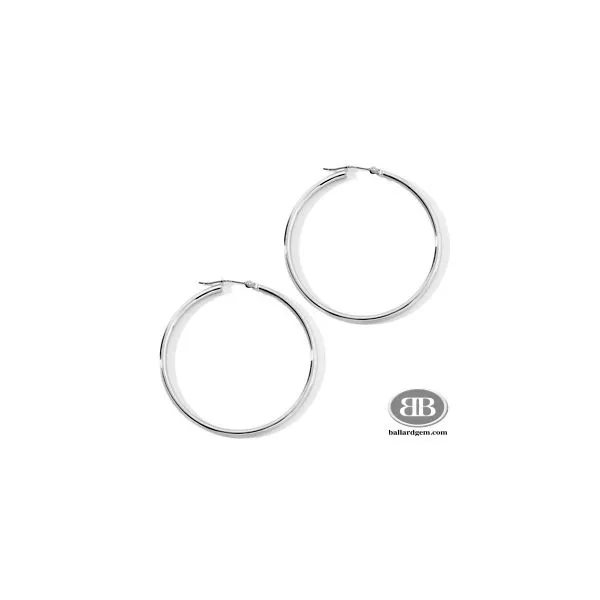 White Gold Medium Hoop Earrings Ballard & Ballard Fountain Valley, CA