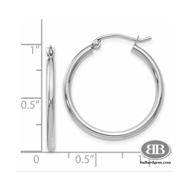 White Gold Medium Hoop Earrings Image 2 Ballard & Ballard Fountain Valley, CA