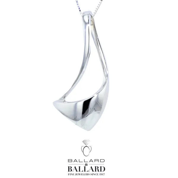 White 14Kt Free Form Slide Pendant Charm Ballard & Ballard Fountain Valley, CA