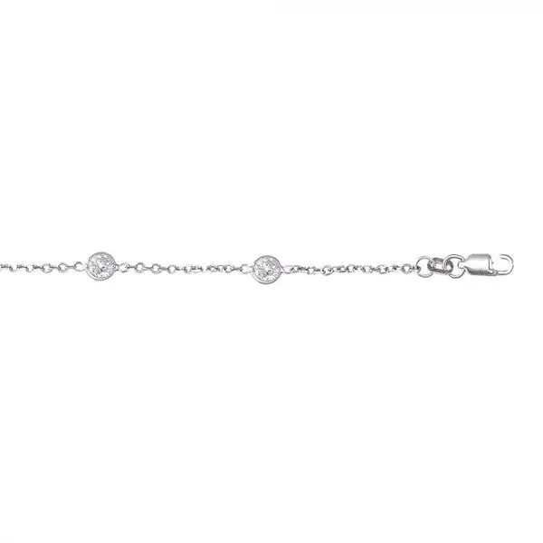 White Gold Shiny CZ By the Yard Fancy Anklet Ballard & Ballard Fountain Valley, CA