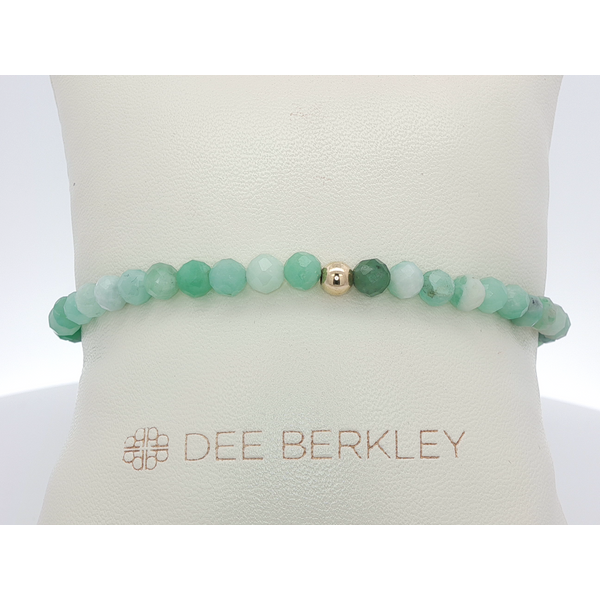 Faceted Emerald Bracelet with Gold Filled Bead Ballard & Ballard Fountain Valley, CA