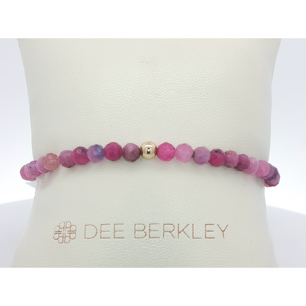 Faceted Ruby Bracelet with Gold Filled Bead Ballard & Ballard Fountain Valley, CA