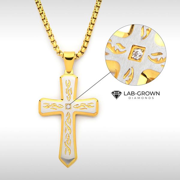 18K Gold IP Tribal Cross Pendant Ballard & Ballard Fountain Valley, CA