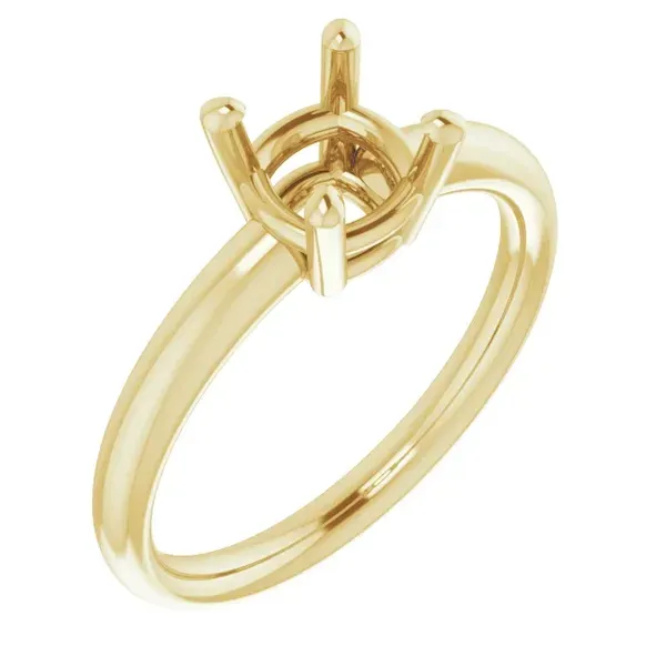 STULLER Cushion Solitaire Mounting, 14KT Yellow Gold, 2MM, Holds 6MM X 6MM, Prongs, Size 122231:535:P