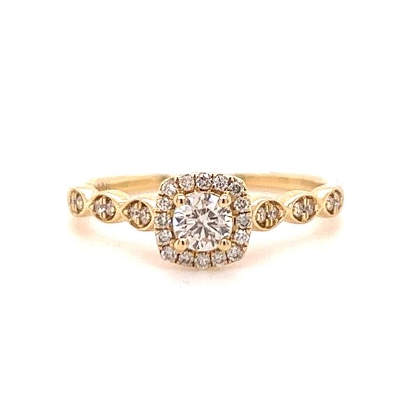 Round Diamond Halo Engagement Ring Barnes Jewelers Goldsboro, NC