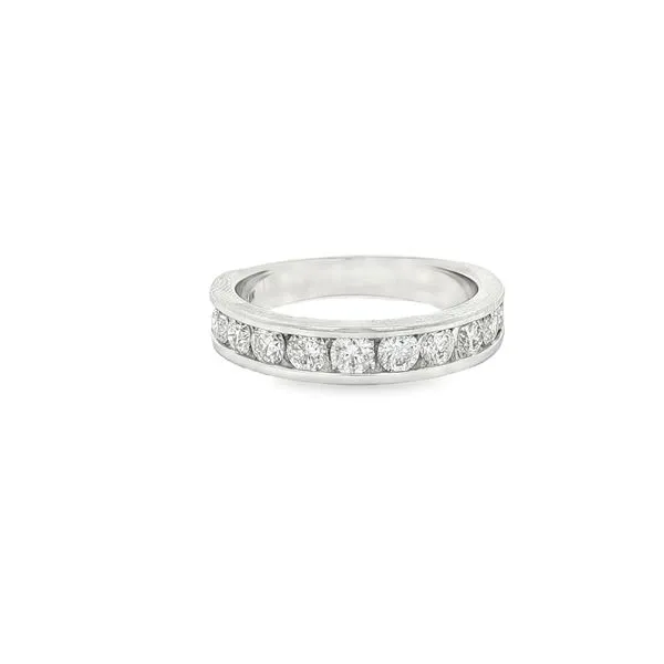 DDG  Diamond Channel Set Band, 14KT White Gold, 10 Round Diamonds, 1.00CTTW, Color: H/I, Clarity: I1, Size 7  AN-100-WB Barnes Jewelers Goldsboro, NC