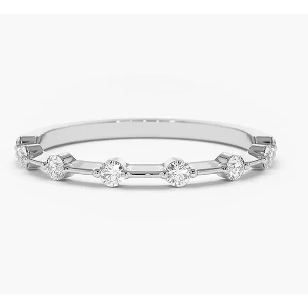 AMERICAN RING SOURCE  Petite Diamond Distance Band, 14KT White Gold, 0.12CTTW Round, Size 7  BMC9414-60735 Barnes Jewelers Goldsboro, NC