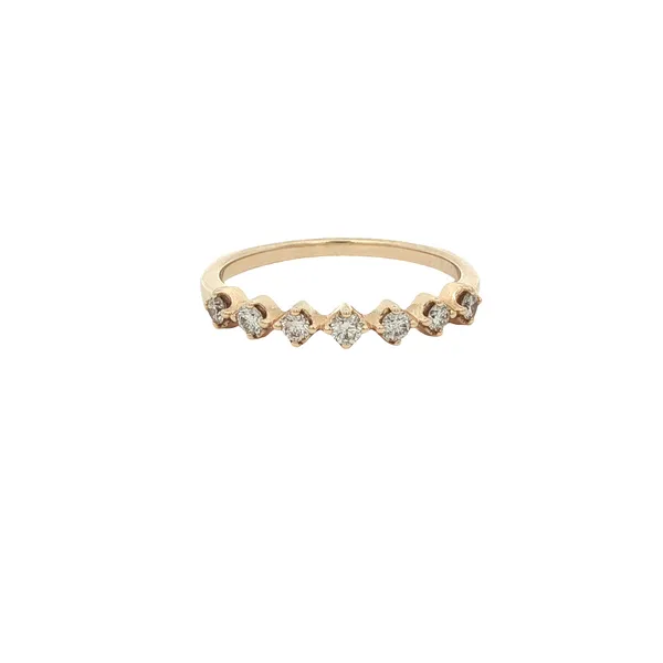 SIMPLY DIAMOND  7 Stone Prong Set Diamond Band, 14KT Yellow Gold, 0.25CTTW Round, Color: G/H, Clarity: SI2, Size 7  YGR9004-25 Barnes Jewelers Goldsboro, NC