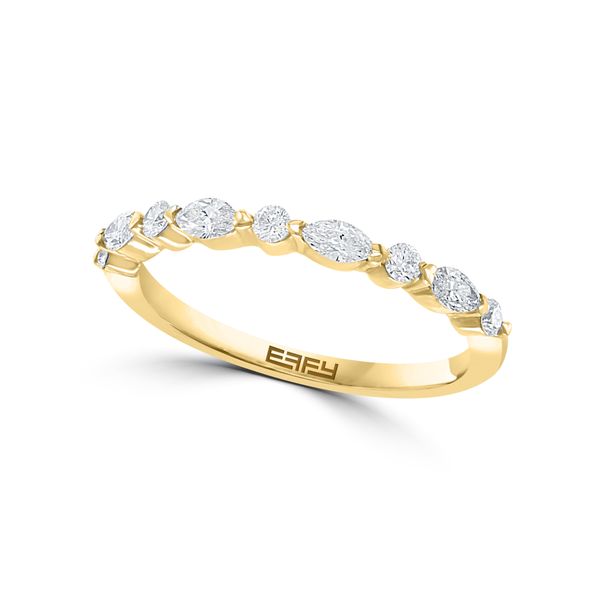Alternating Round & Marquise Diamond Shared Prong Band | 14KT Yellow Gold | Barnes Jewelers Goldsboro NC Barnes Jewelers Goldsboro, NC