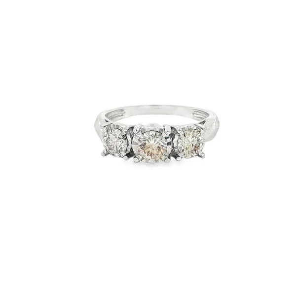 MANSHIV  Three Stone Illusion Set Diamond Ring, 10KT White Gold, 1.00CTTW Round, Top Light Brown, Size 7  BRA3812K Barnes Jewelers Goldsboro, NC