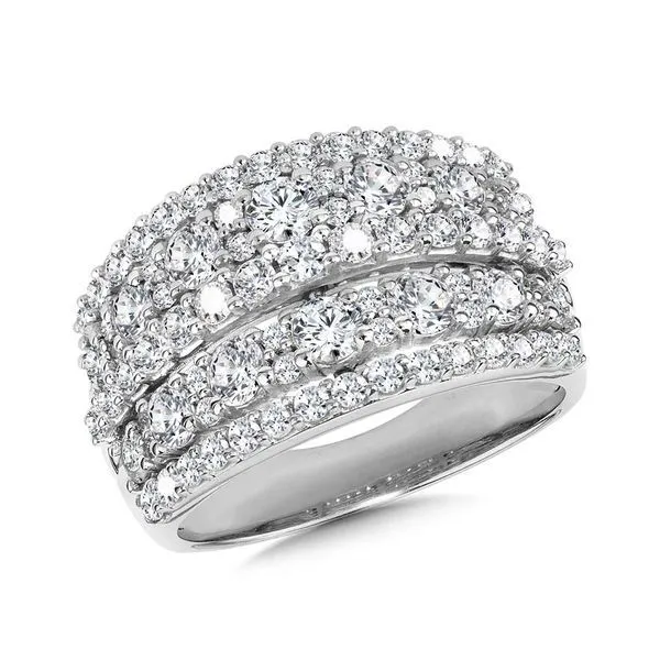 SDC  Five Row Diamond Fashion Ring, 14KT White Gold, 2.00CTTW Round, Color: G/H, Clarity: SI2, Size 7  CDD3280-W Barnes Jewelers Goldsboro, NC