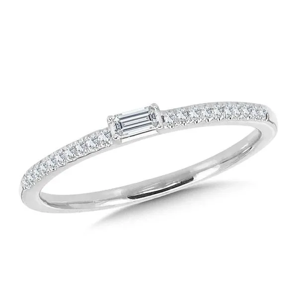SDC  Stackable Baguette Diamond Band, 14KT White Gold, 0.15CTTW Round and Baguette, Size 6.5  CDD3248-W Barnes Jewelers Goldsboro, NC