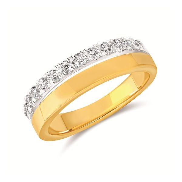 OSTBYE  Double Band Diamond Ring, 14KT Yellow and White Gold, 0.38CTTW Round, Size 6.5  OF23A13 Barnes Jewelers Goldsboro, NC