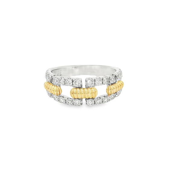 Chain Link Diamond Ring | 14KT Two-Tone Gold, 0.98CTTW | Barnes Jewelers Goldsboro NC Barnes Jewelers Goldsboro, NC