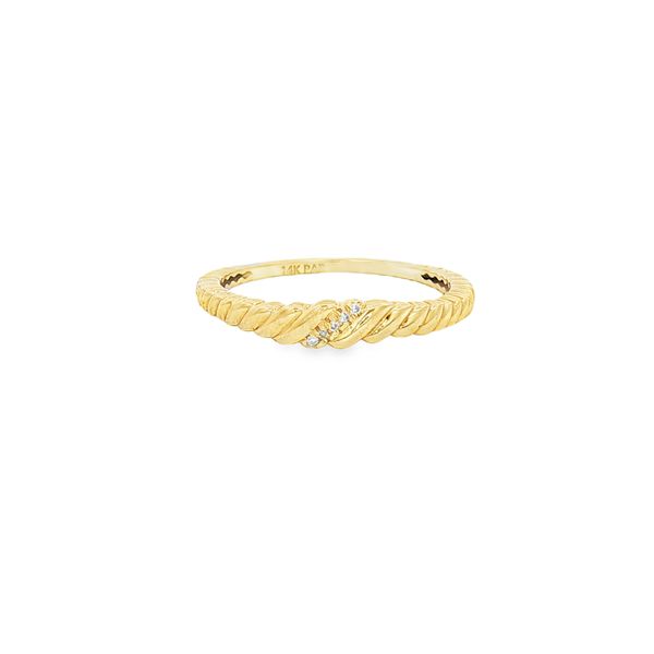 Fluted Diamond Stackable Band | 14KT Yellow Gold | Barnes Jewelers Goldsboro NC Barnes Jewelers Goldsboro, NC