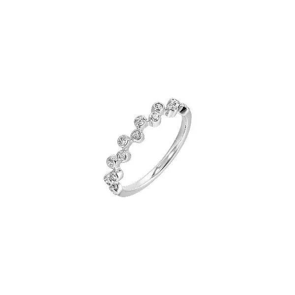 GEMSONE  Diamond Bezel Set Bubble Stackable Band, 14KT White Gold, 0.20CTTW Round Diamonds, Size 7  RG12373-4WC Barnes Jewelers Goldsboro, NC