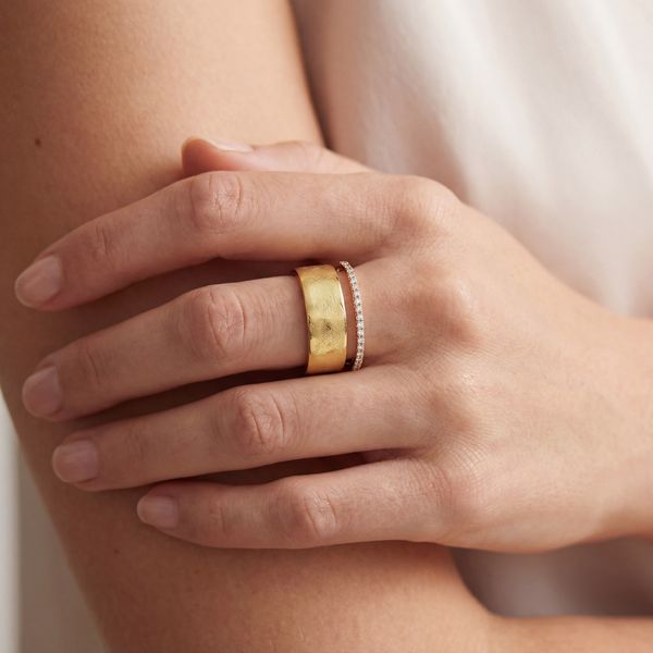 Double Band Prong Set Diamond Ring | 14KT Yellow Gold | Barnes Jewelers Goldsboro NC Image 2 Barnes Jewelers Goldsboro, NC