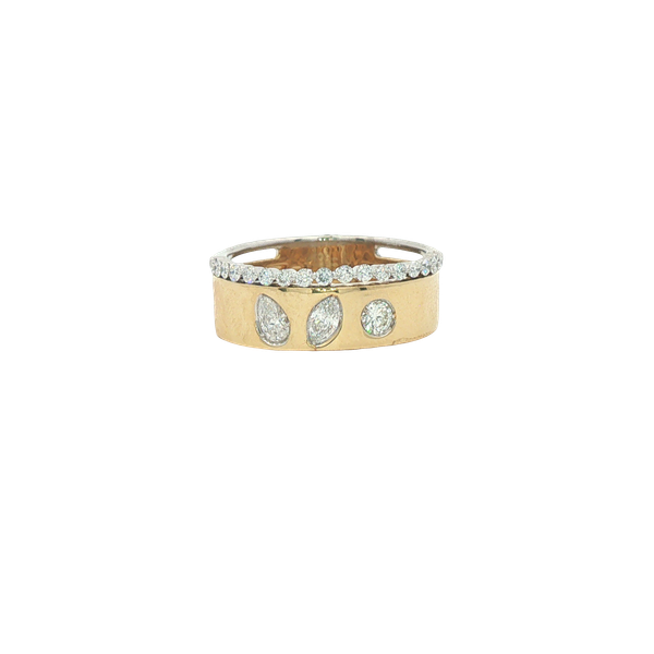 Flush Set Mixed Shape Diamond Band | 14KT Two-Tone Gold | Barnes Jewelers Goldsboro NC Barnes Jewelers Goldsboro, NC