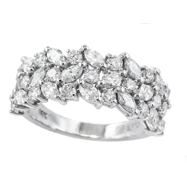 Triple Band Marquise & Round Diamond Ring | 14KT White Gold | Barnes Jewelers Goldsboro NC Barnes Jewelers Goldsboro, NC