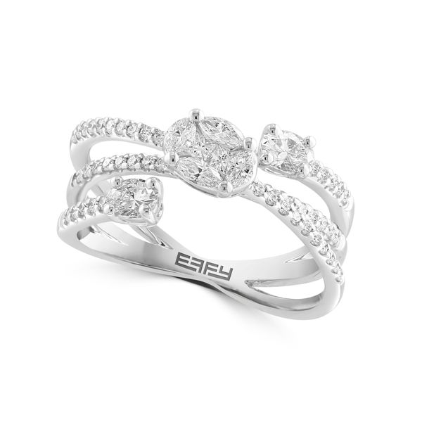 Multi-Shape Diamond Open Crossover Ring | 14KT White Gold | Barnes Jewelers Goldsboro NC Barnes Jewelers Goldsboro, NC