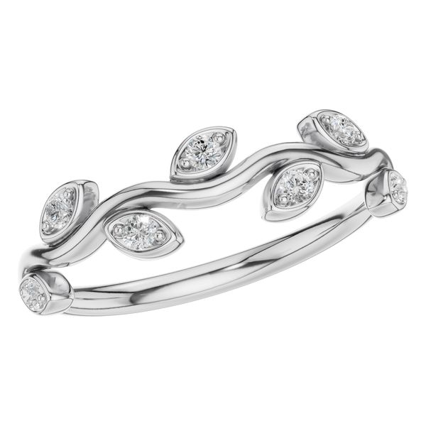 Bezel Set Floral Diamond Band | 14KT White Gold | Barnes Jewelers Goldsboro NC Barnes Jewelers Goldsboro, NC