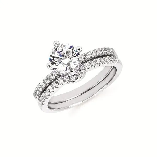 OSTBYE  Double Hidden Halo Diamond Semi-Mount Engagement Ring, Shown with 1.00CT Round Center, 0.25CTTW Round, Size 6.5  OB19A12/1.00 Image 2 Barnes Jewelers Goldsboro, NC