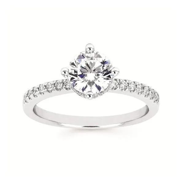 OSTBYE  Double Hidden Halo Diamond Semi-Mount Engagement Ring, Shown with 1.00CT Round Center, 0.25CTTW Round, Size 6.5  OB19A12 Barnes Jewelers Goldsboro, NC