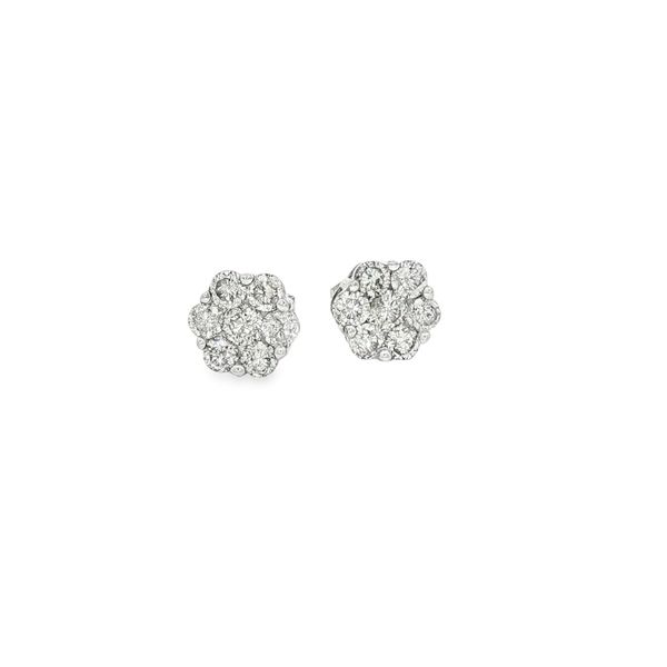 Diamond Flower Stud Earrings | 10KT White Gold | Barnes Jewelers Goldsboro NC Barnes Jewelers Goldsboro, NC