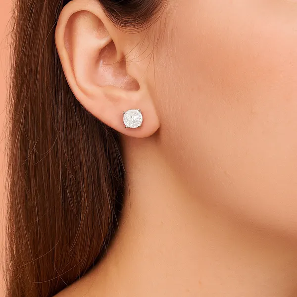 MIDWEST  Diamond Stud Earrings, 14KT White Gold, 1.00CTTW Round, Color: G/H, Clarity: I1  EARBK100DW Image 2 Barnes Jewelers Goldsboro, NC
