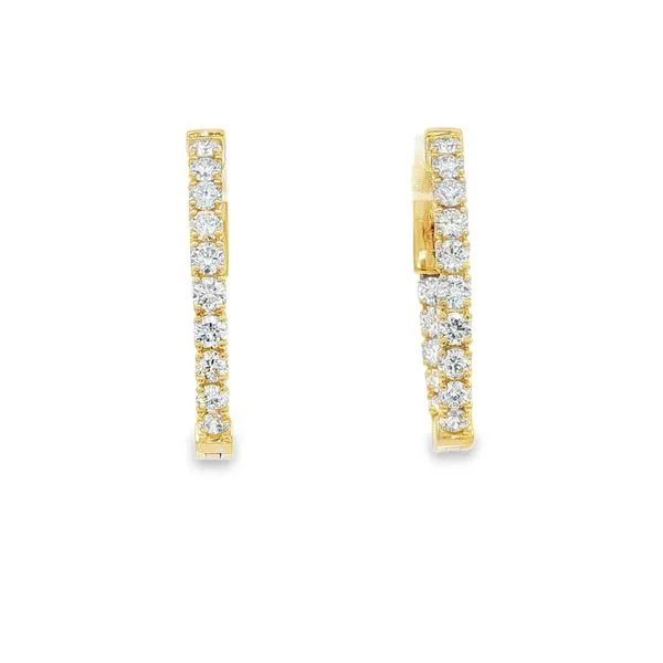 HEERA MOTI  Diamond In and Out Hoop Earrings, 14KT Yellow Gold, 1.43CTTW Round, Color: G/H, Clarity: SI2  EDD6478_OV-767 Barnes Jewelers Goldsboro, NC
