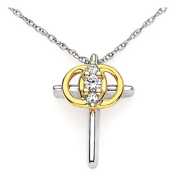 Two Tone Diamond Christian Marriage Symbol Pendant Barnes Jewelers Goldsboro, NC